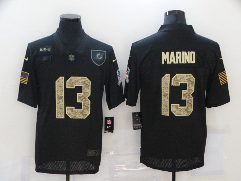 Men Miami Dolphins #13 Marino Black camo Lettering 2020 Nike NFL Jersey